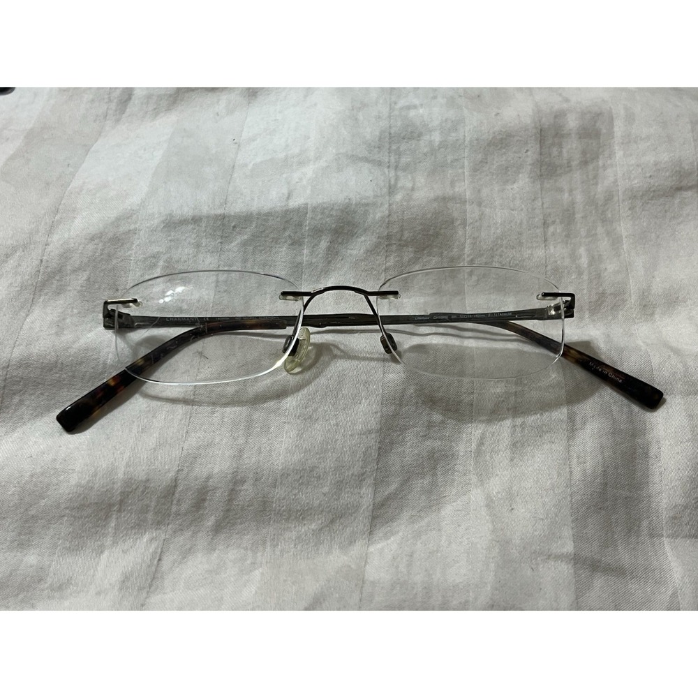 Charmant Rimless Eyeglasses Frames Only, CH10960, 52-18-140, Titanium, Gray